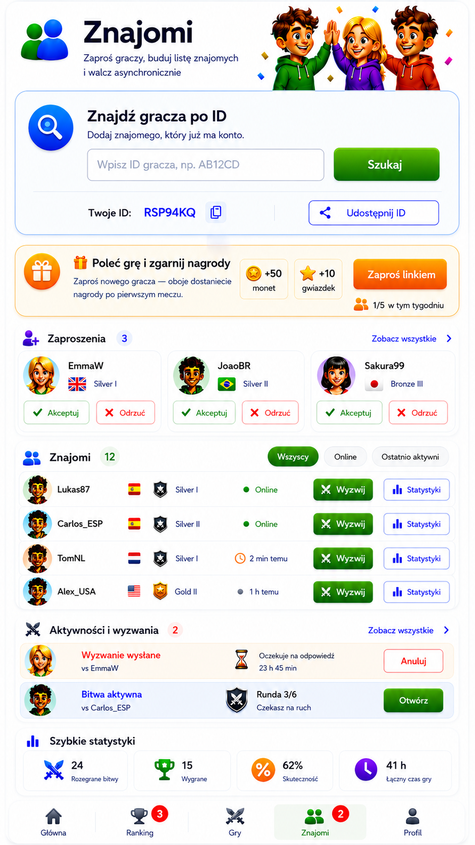 Rywalizacja ze znajomymi